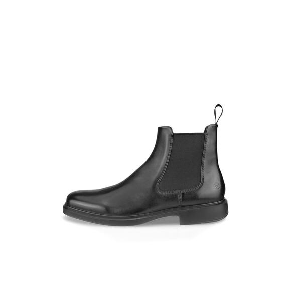 ECCO MEN\'S HELSINKI 2.0 DOUBLE GORE CHELSEA BOOT, BLACK SMOOTH LEATHER, 9-9.5